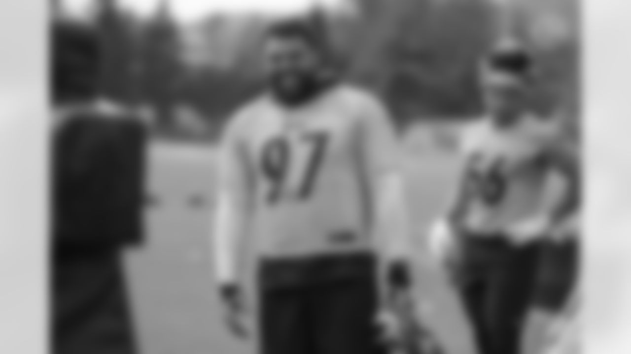 Pittsburgh Steelers defensive tackle Cameron Heyward (97) participates in the Organized Team Activities (OTAs), Tuesday May 25, 2021 at the UPMC Rooney Sports Complex. (Karl Roser / Pittsburgh Steelers)