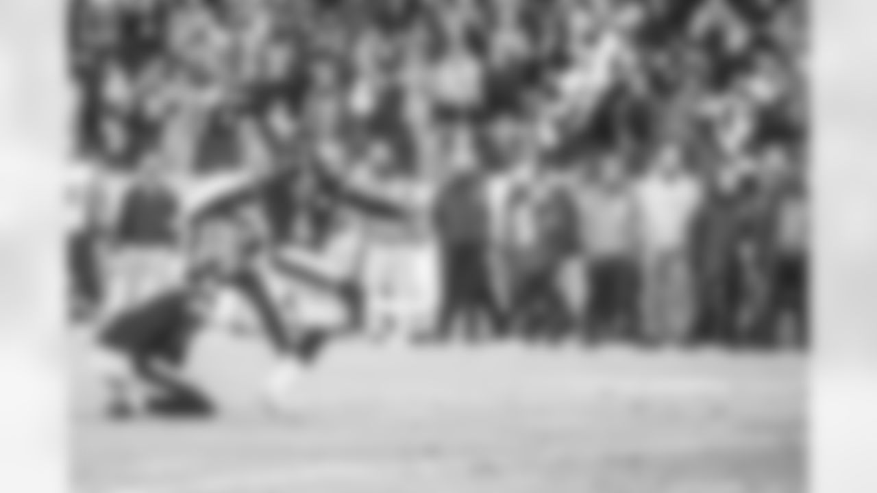 Shaun Shuisham kicks a field goal against the Tennessee Titans.