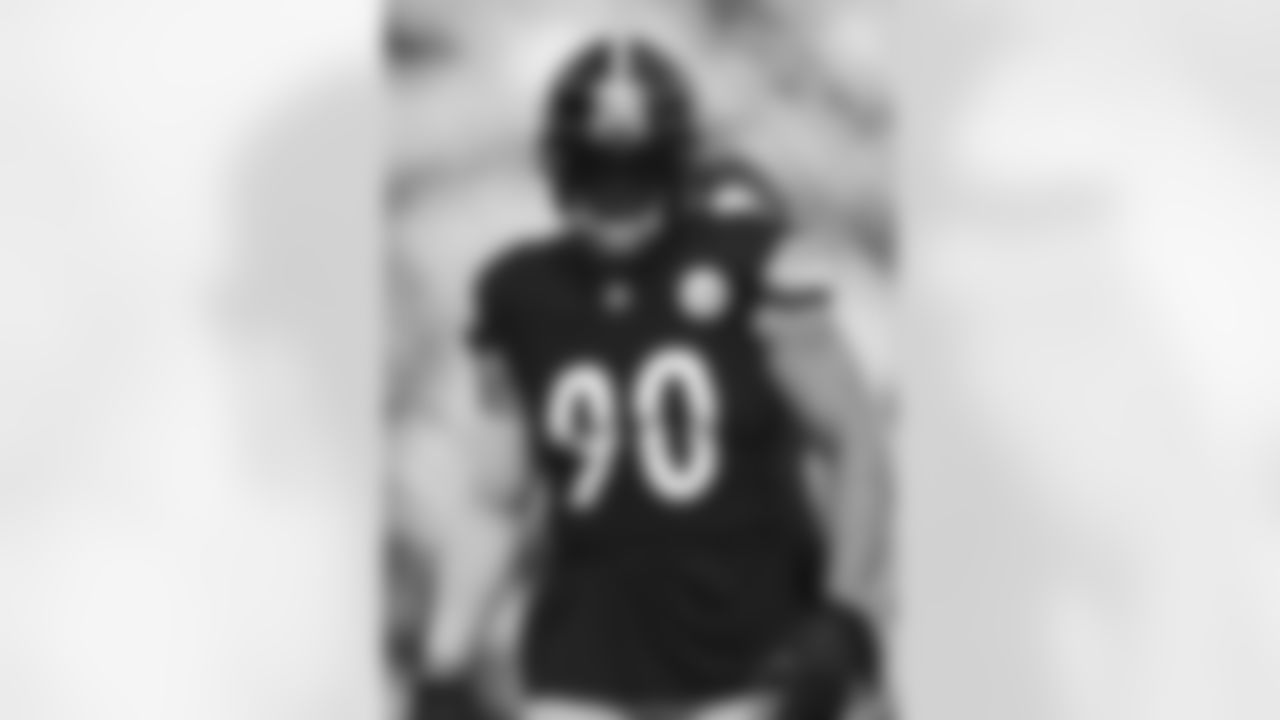 Pittsburgh Steelers linebacker T.J. Watt (90) during a regular season game between the Pittsburgh Steelers and the Baltimore Ravens, Sunday, Oct. 8, 2023 in Pittsburgh, PA. (Karl Roser / Pittsburgh Steelers)