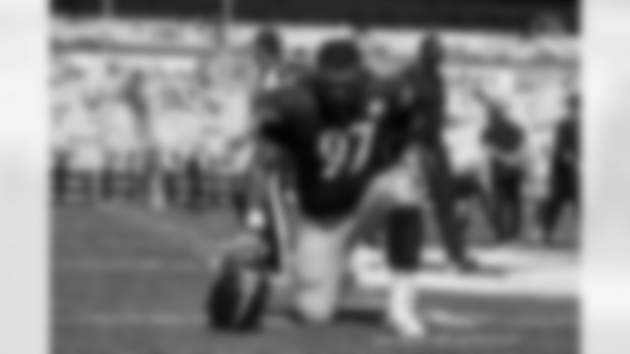 Pittsburgh Steelers defensive tackle Cameron Heyward (97) during a regular season game between the Pittsburgh Steelers and the Las Vegas Raiders, Sunday, Sept. 19, 2021 in Pittsburgh, PA. The Raiders beat the Steelers 26-17. (Karl Roser / Pittsburgh Steelers)