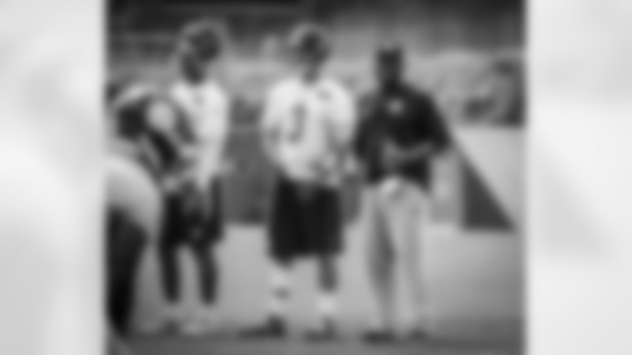 Head Coach Mike Tomlin, Landry Jones, and Joshua Dobbs