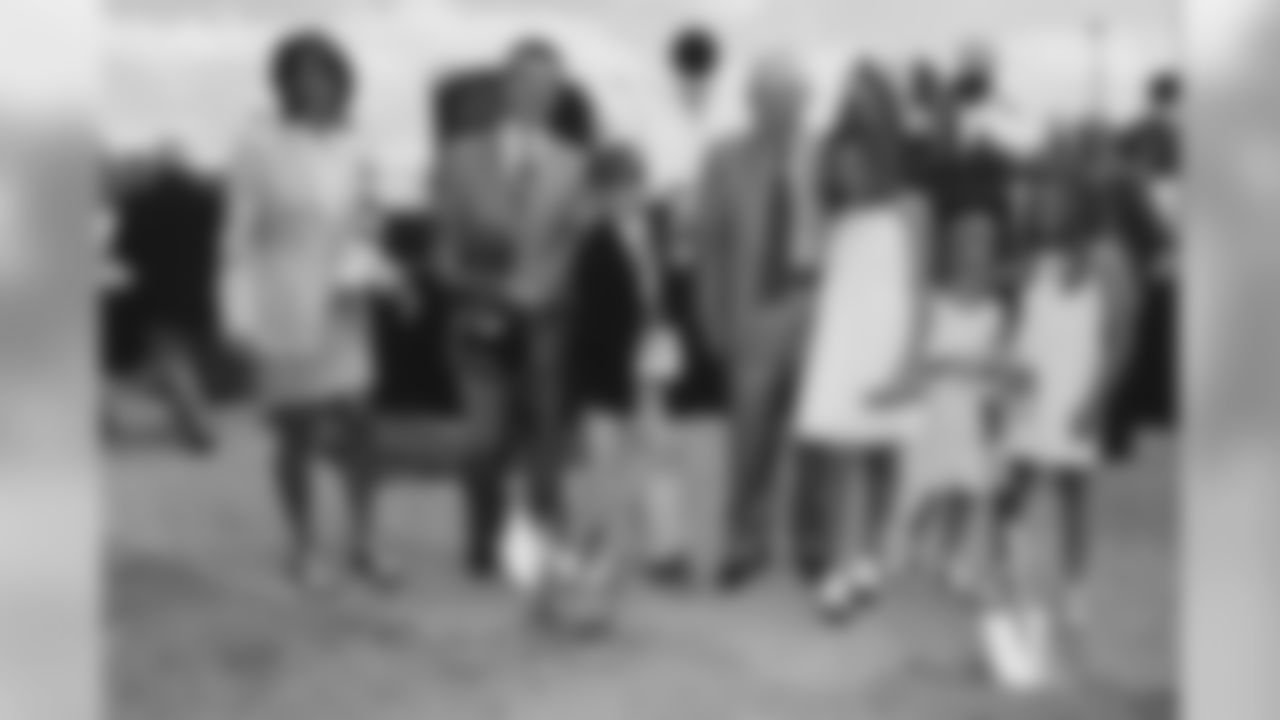 Candid shot of the ground breaking ceremonies for Heinz Field, held on June 18, 1999.