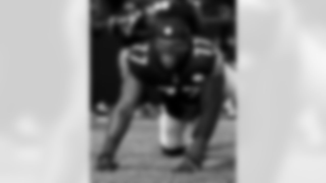Pittsburgh Steelers offensive tackle Broderick Jones (77) during a preseason game between the Pittsburgh Steelers and the Atlanta Falcons, Thursday, Aug. 24, 2023 in Atlanta, GA. (Karl Roser / Pittsburgh Steelers)