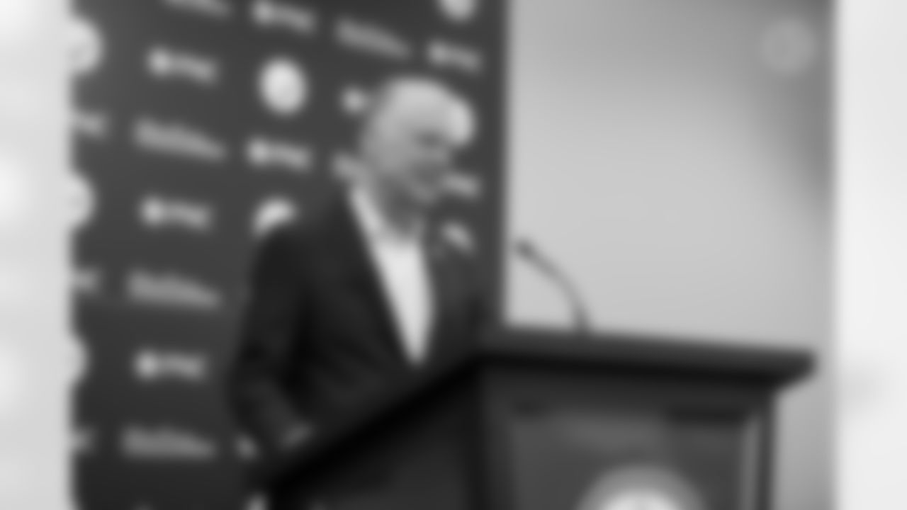 Omar Khan is introduced as the Pittsburgh Steelers General Manager at a press conference at the UPMC Rooney Sports Complex, Friday, May 27, 2022 in Pittsburgh, PA. (Karl Roser / Pittsburgh Steelers)