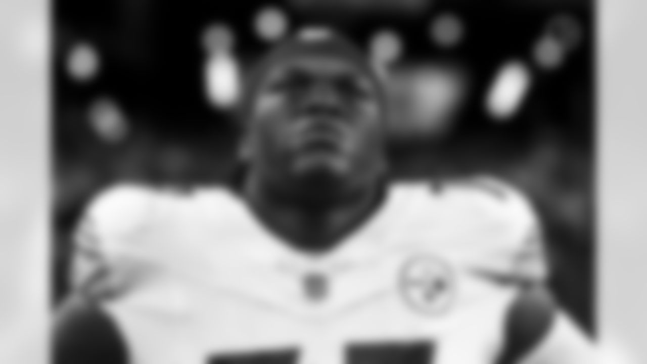 Pittsburgh Steelers offensive tackle Broderick Jones (77) during a regular season game between the Pittsburgh Steelers and the Las Vegas Raiders, Sunday, Sept. 24, 2023 in Las Vegas, NV. (Karl Roser / Pittsburgh Steelers)