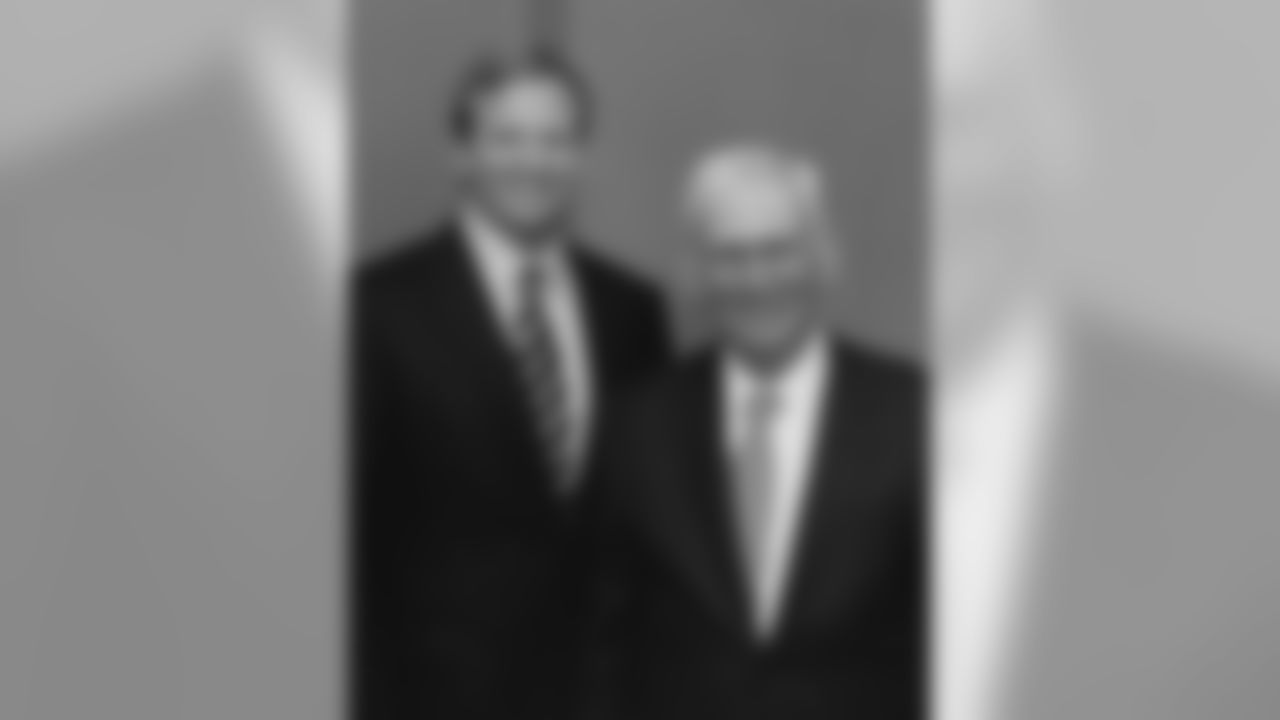 Dan Rooney poses for a photo with Commissioner Roger Goodell.