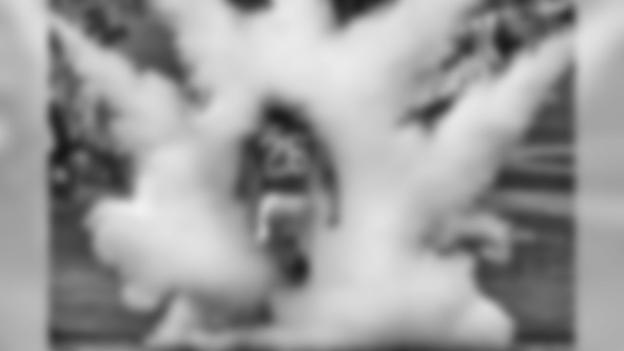 IMAGE WAS SHOT IN MONOCHROME AND NOT EDITED. Los Angeles Rams linebacker Mark Barron (26) is introduced before an NFL divisional football playoff game against the Dallas Cowboys in Los Angeles, Saturday, Jan. 12, 2019. The Rams defeated the Cowboys 30-22. (Kevin Terrell via AP)