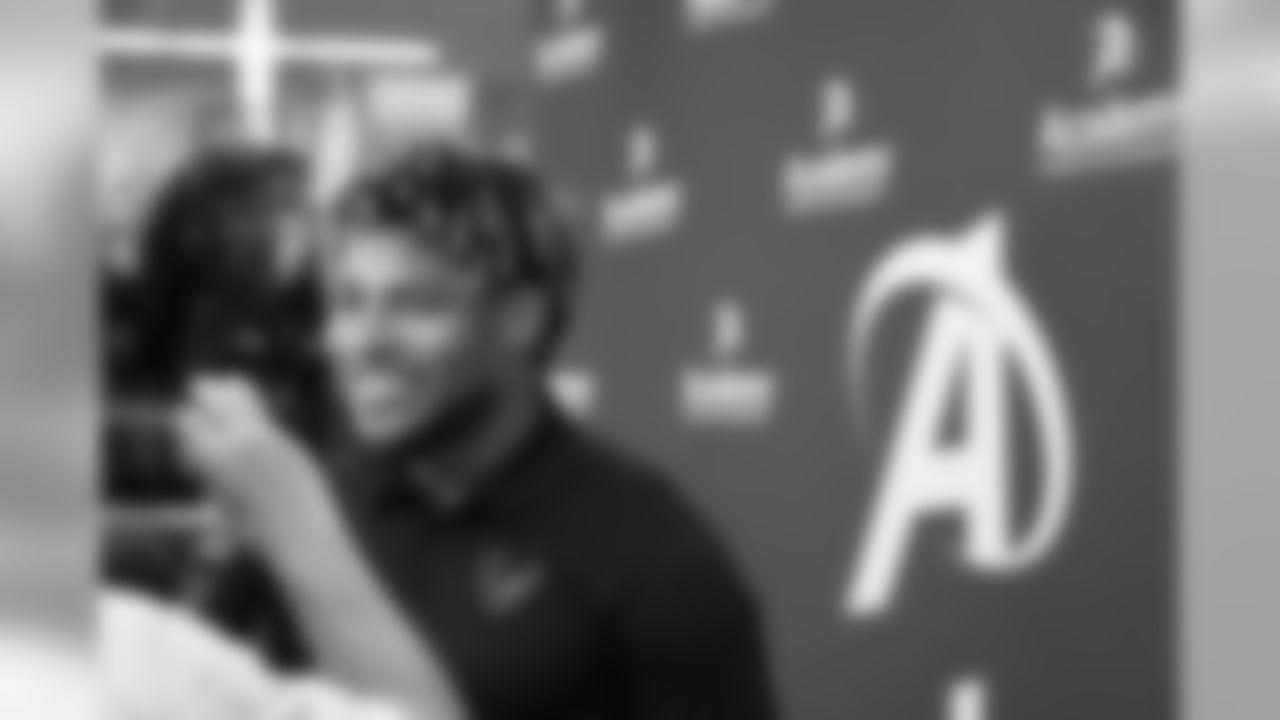 A July 23, 2018 photo from a community development event at Academy Sports and Outdoors in Humble, TX featuring Tyrann Mathieu.