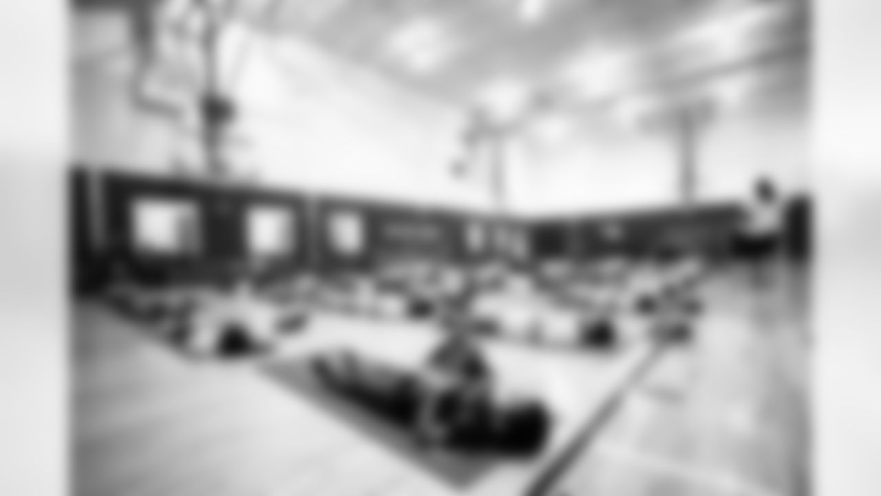 An image from the Cigna Just Flow Yoga event at the Harvard Boys and Girls Club in Houston, Texas, on Nov. 3, 2021.