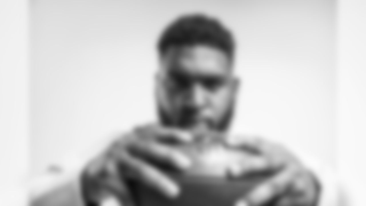 Portrait of Alabama State offensive lineman Tytus Howard at the NFL Combine, Thursday, February 28, 2019, in Indianapolis. (Todd Rosenberg via AP)