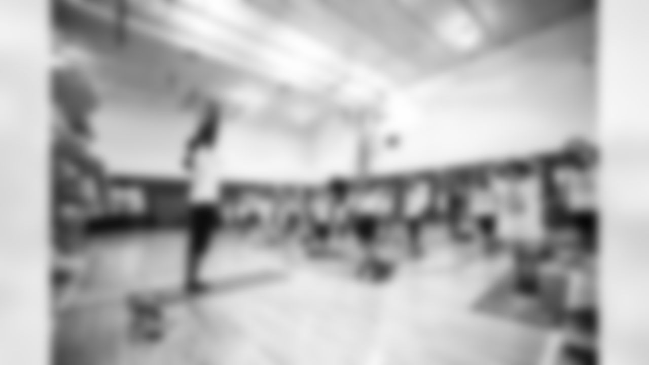 An image from the Cigna Just Flow Yoga event at the Harvard Boys and Girls Club in Houston, Texas, on Nov. 3, 2021.