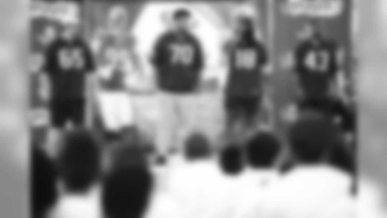 A July 18, 2018 image of the Play 60 Character Camp held at the Texans indoor practice field.