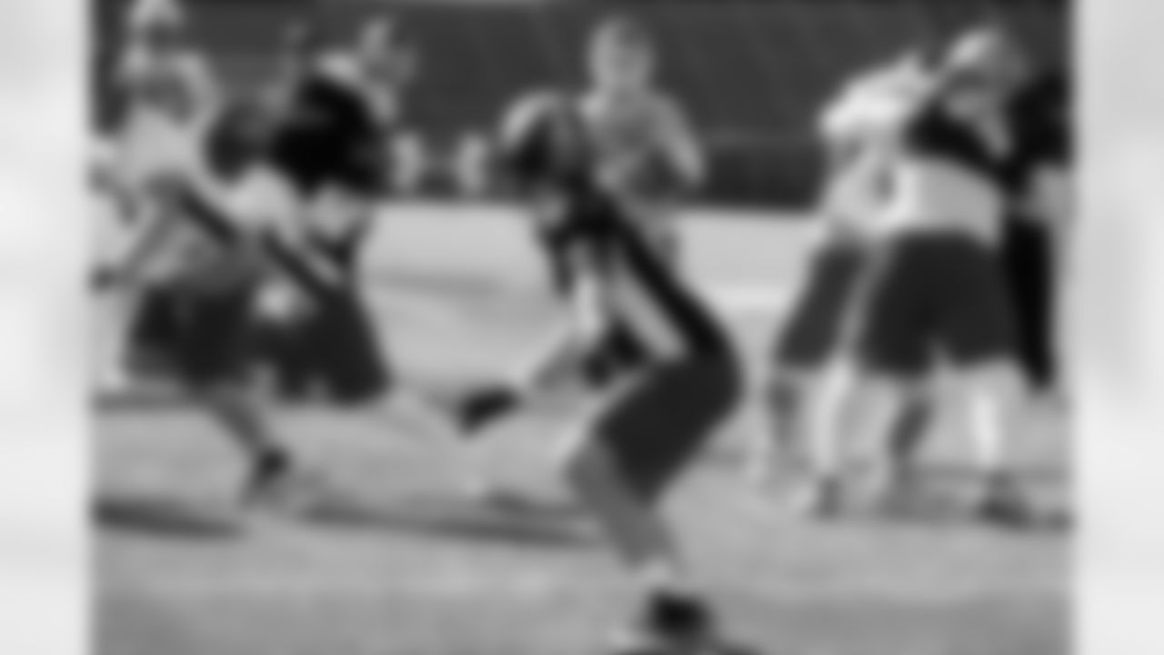 Cal linebacker Zack Follett drops into coverage as Sam Houston State quarterback Rhett Bomar looks to pass.