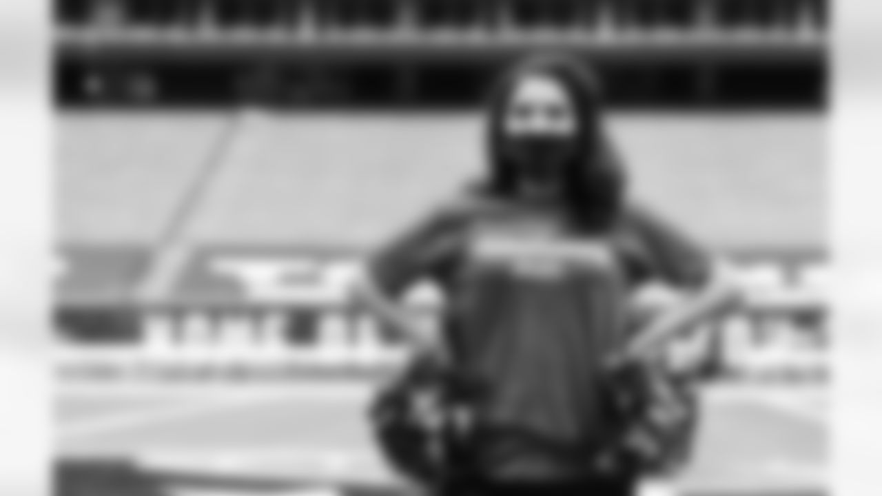 An image from the Oct. 17, 2020 Alumni Homecoming video shoot in NRG Stadium.