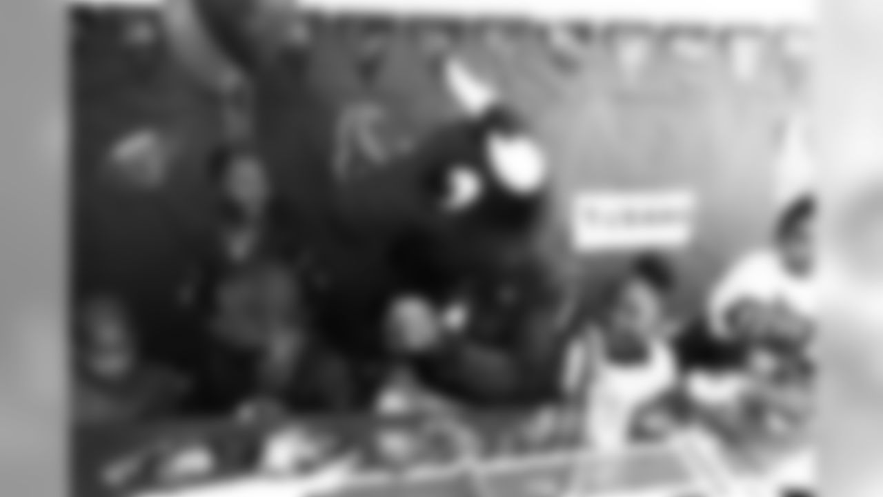 An image from the Jan. 7, 2020 Playoff Pizza Party with students at Blackshear Elementary.