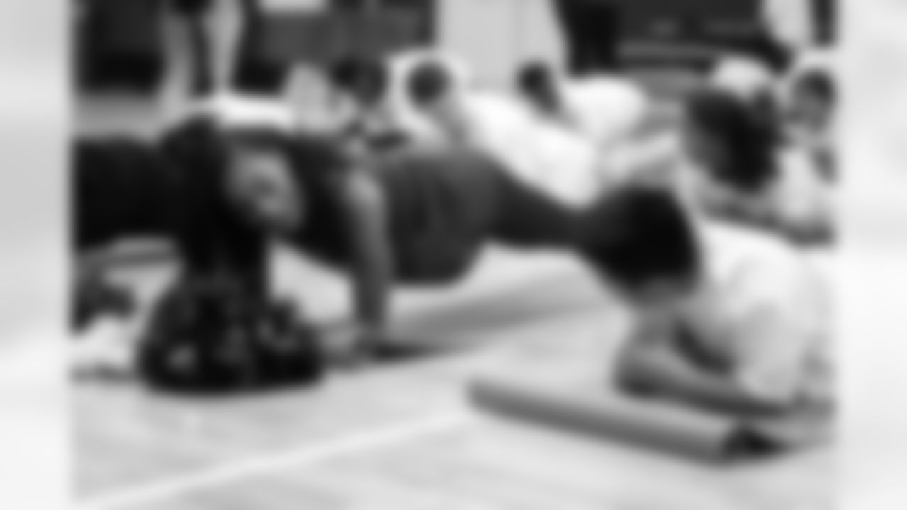 An Oct. 19, 2022 Image from the Texans Youth Just Flow Yoga Event at Havard Boys & Girls Club in Houston, TX.