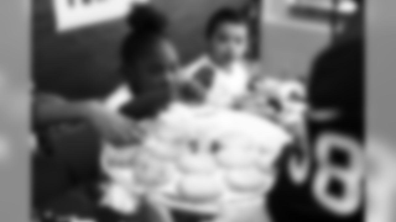 An image from the Jan. 7, 2020 Playoff Pizza Party with students at Blackshear Elementary.
