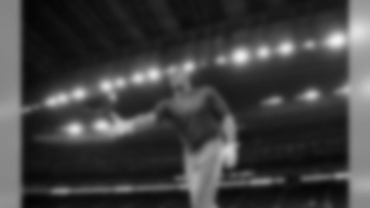 Houston Texans defensive end J.J. Watt warms up at NRG stadium before an NFL football game against the Tennessee Titans, Monday, Nov. 26, 2018, in Houston. (AP Photo/Eric Christian Smith)