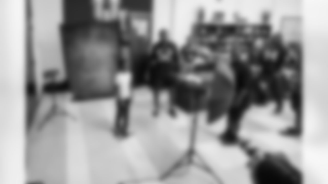A September 12, 2023 image from the Texans Care CoolxDad picture day and Flag-in-Schools clinic at Blackshear Elementary School in Houston, TX.