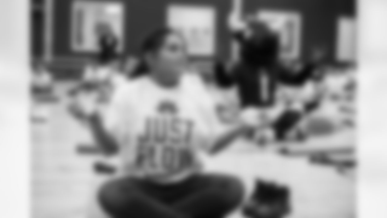 An Oct. 19, 2022 Image from the Texans Youth Just Flow Yoga Event at Havard Boys & Girls Club in Houston, TX.