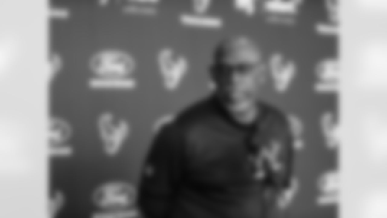 An image from the Feb. 22, 2022 assistant coach staff press conference at NRG Stadium in Houston, TX.