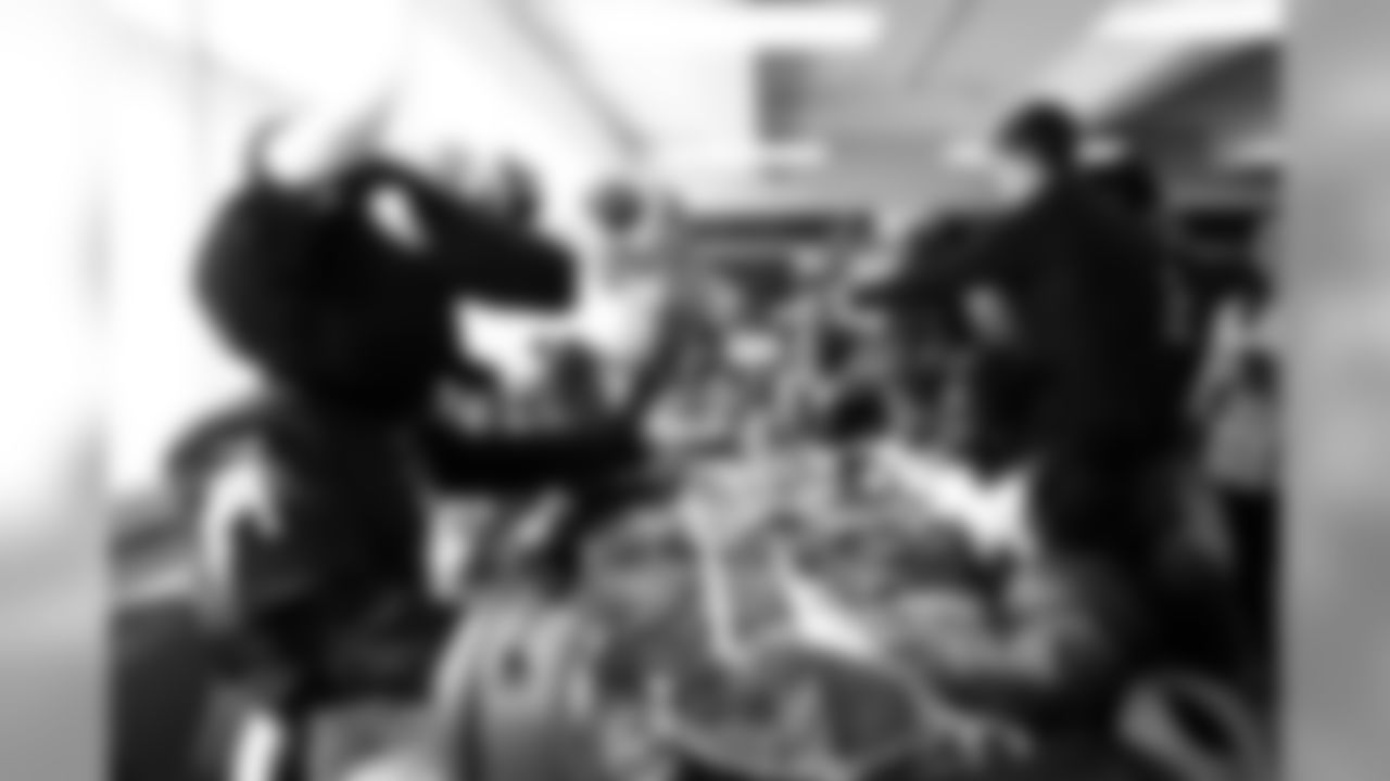 An image from the Jan. 7, 2020 Playoff Pizza Party with students at Blackshear Elementary.