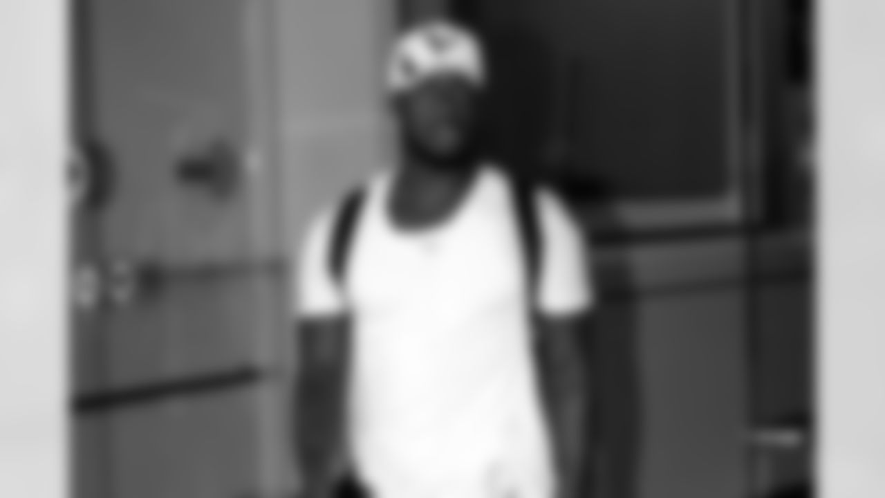 Kareem Jackson steps outside at Hobby Airport.