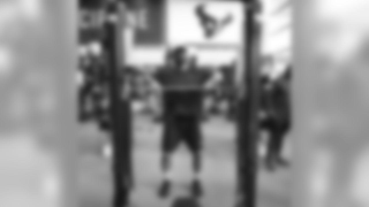 An image from the Aug. 3, 2020 lineman lifting session at NRG Stadium.