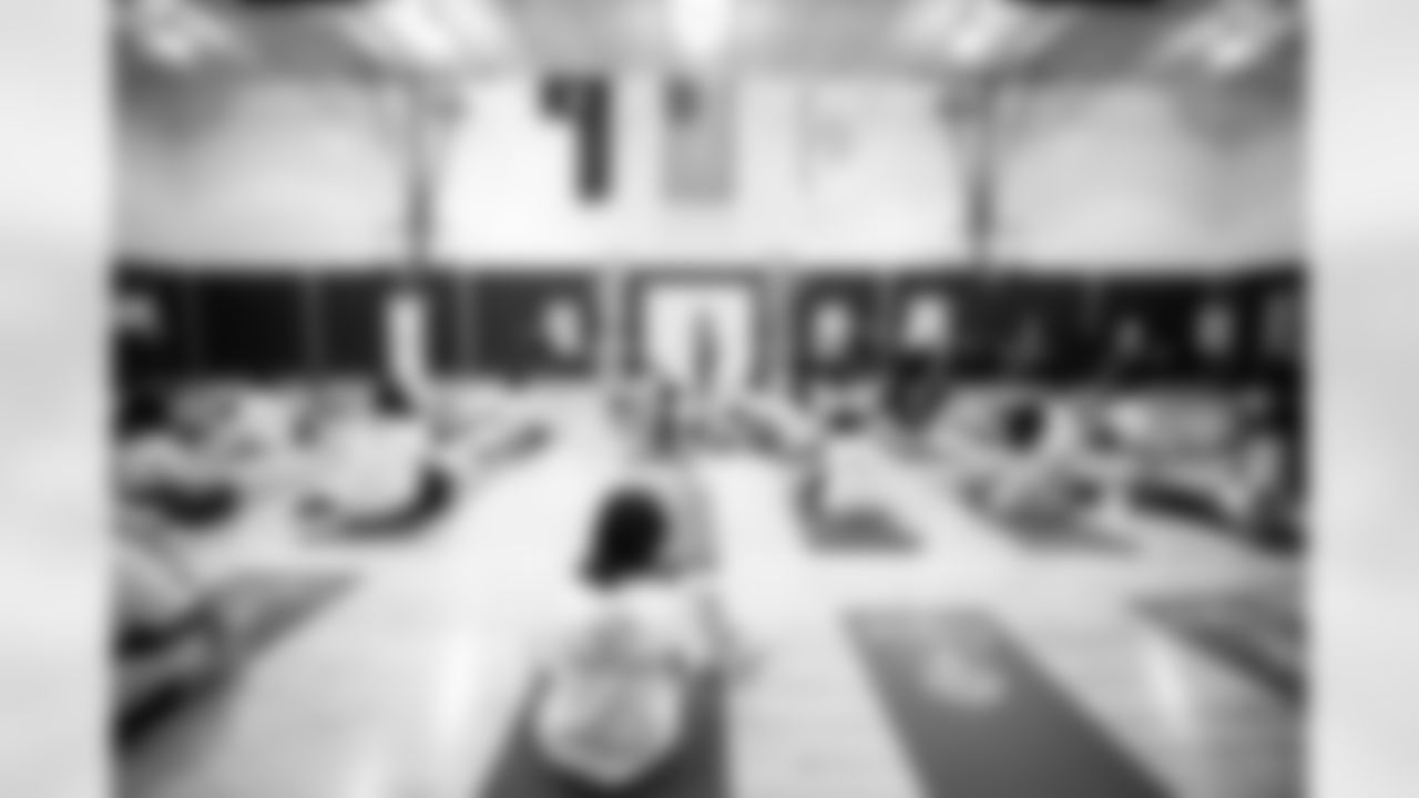 An image from the Cigna Just Flow Yoga event at the Harvard Boys and Girls Club in Houston, Texas, on Nov. 3, 2021.