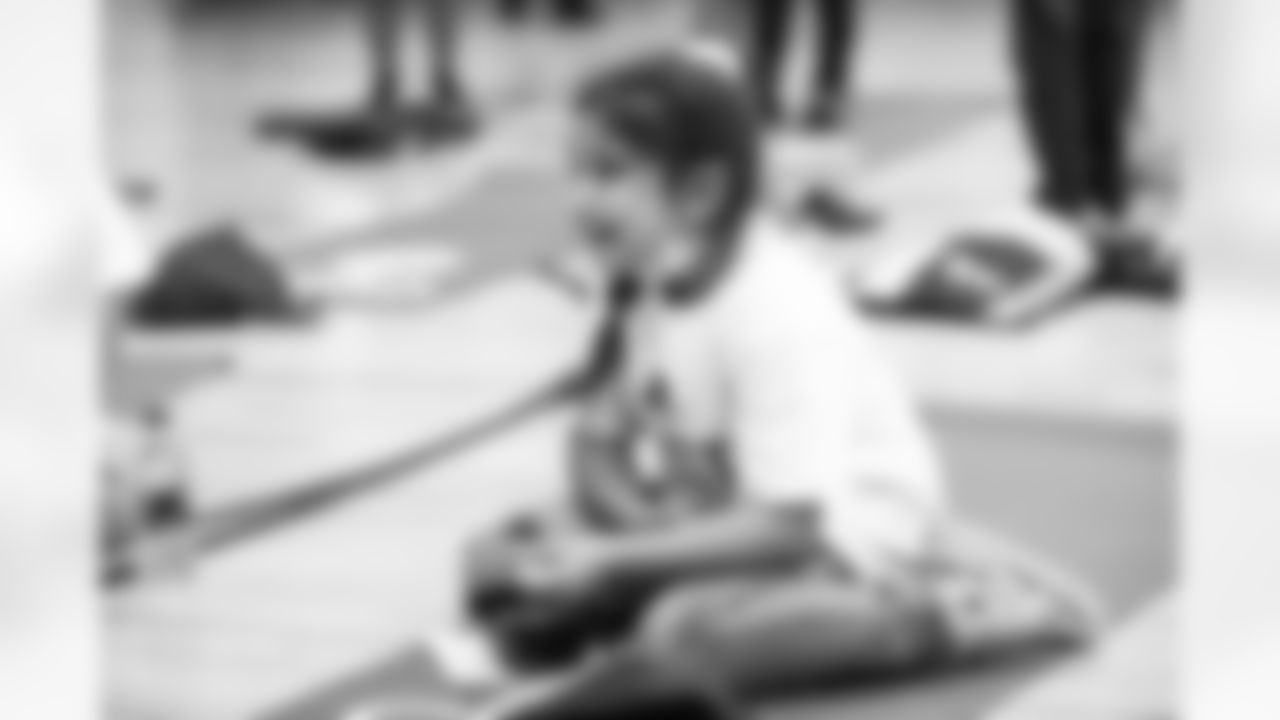 An image from the Cigna Just Flow Yoga event at the Harvard Boys and Girls Club in Houston, Texas, on Nov. 3, 2021.