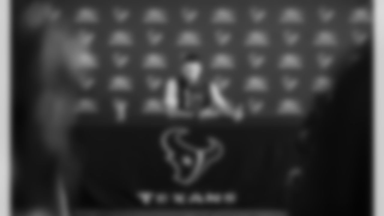 An image from the March 19, 2022 Nick Caserio press conference at NRG Stadium in Houston, TX.