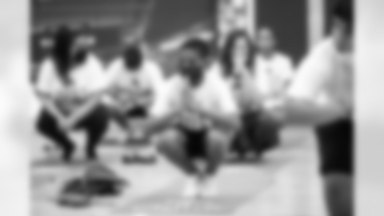 An image from the Cigna Just Flow Yoga event at the Harvard Boys and Girls Club in Houston, Texas, on Nov. 3, 2021.