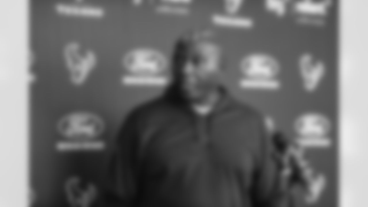 An image from the Feb. 22, 2022 assistant coach staff press conference at NRG Stadium in Houston, TX.