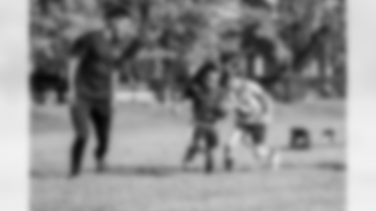 An image from the Papa John's Flag football event at the Texans YMCA on Sept. 25, 2021.