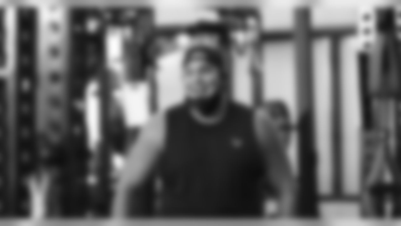 An image from the Aug. 3, 2020 lineman lifting session at NRG Stadium.