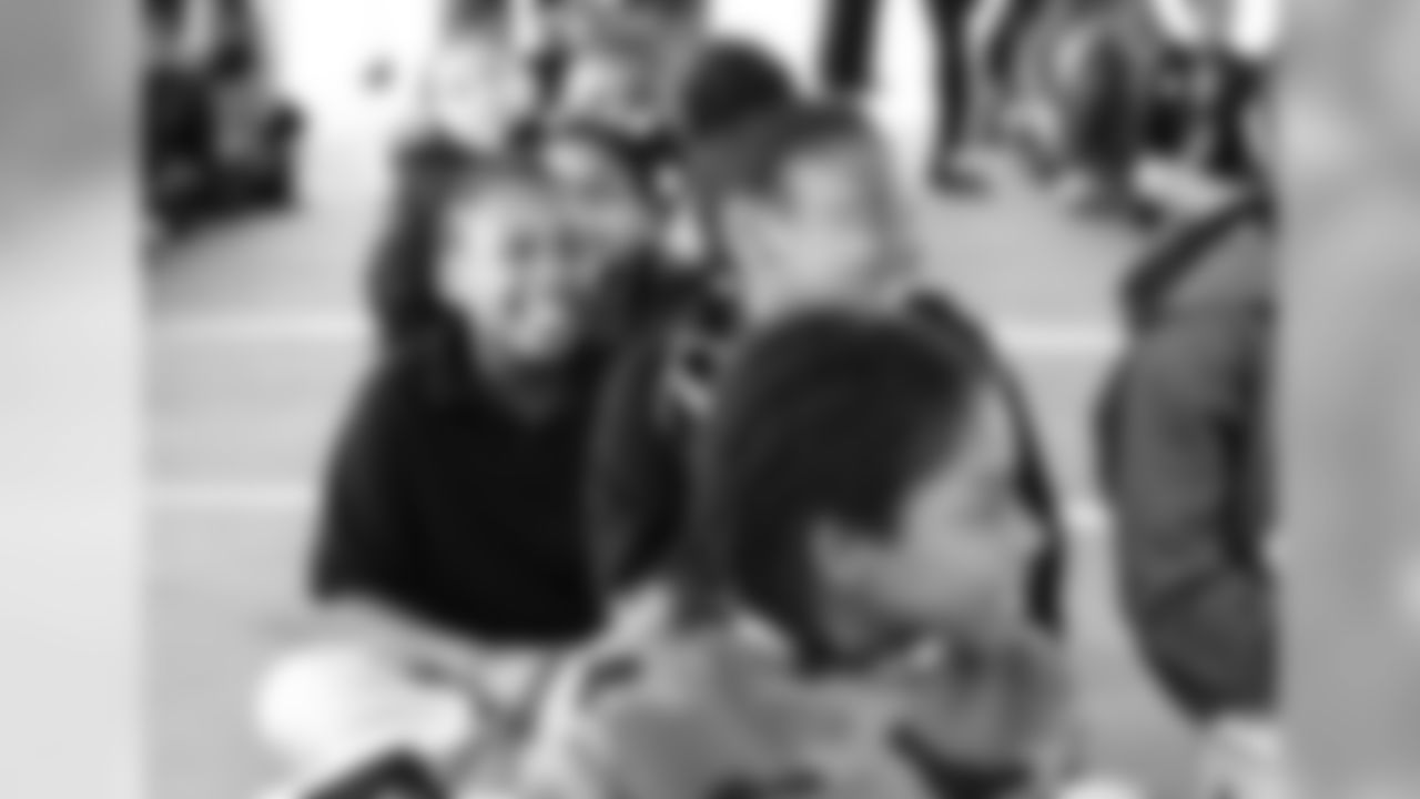 An image from the Jan. 7, 2020 Playoff Pizza Party with students at Blackshear Elementary.