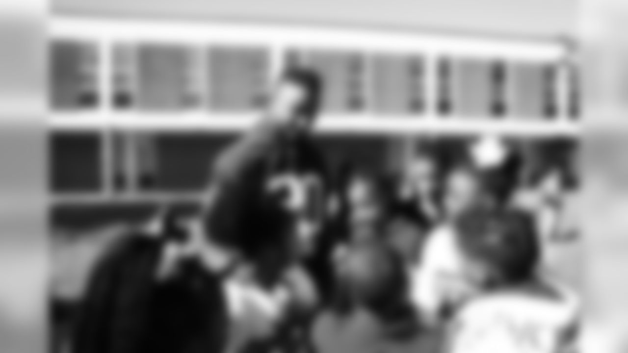 An image from the Jan. 7, 2020 Playoff Pizza Party with students at Blackshear Elementary.