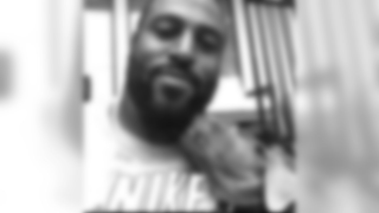 Duane Brown and his pup, Legend.