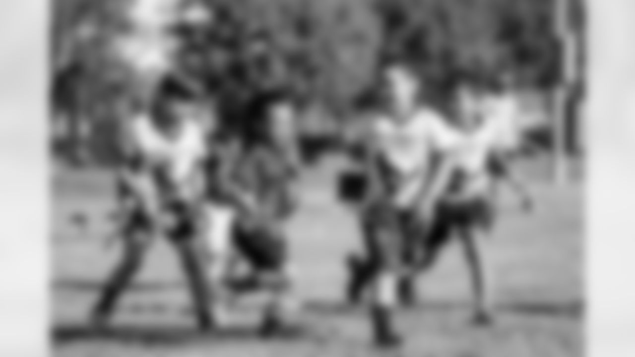 An image from the Papa John's Flag football event at the Texans YMCA on Sept. 25, 2021.