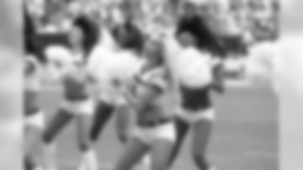 Lindsay and the squad dance during a break in the action in Week 1.
