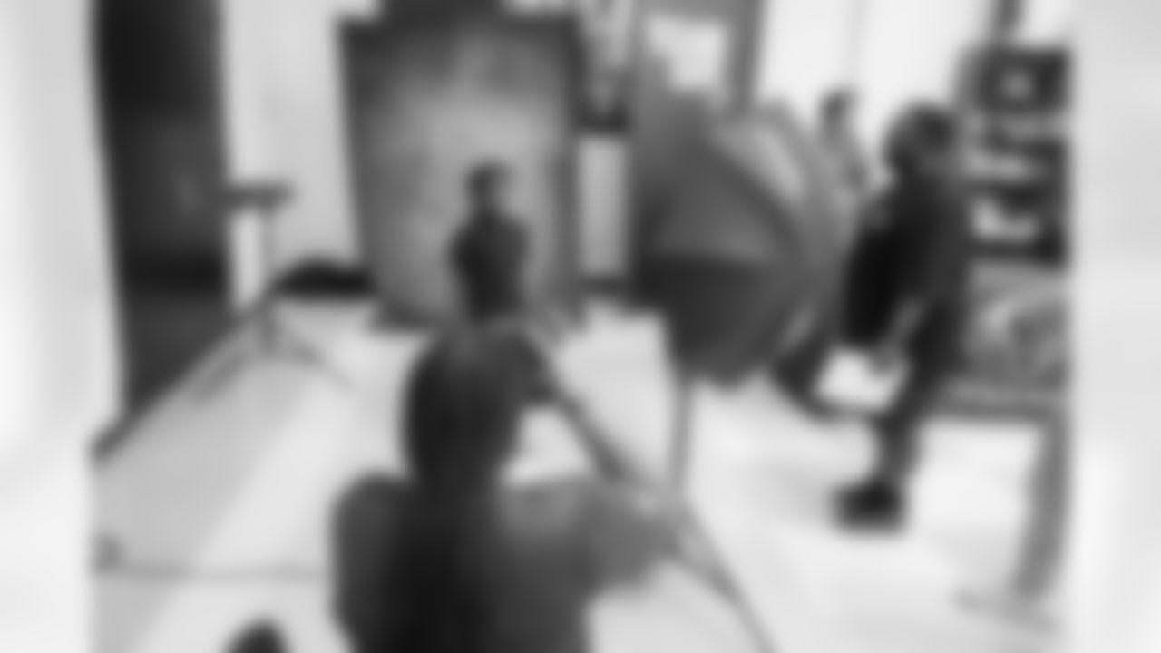 A September 12, 2023 image from the Texans Care CoolxDad picture day and Flag-in-Schools clinic at Blackshear Elementary School in Houston, TX.
