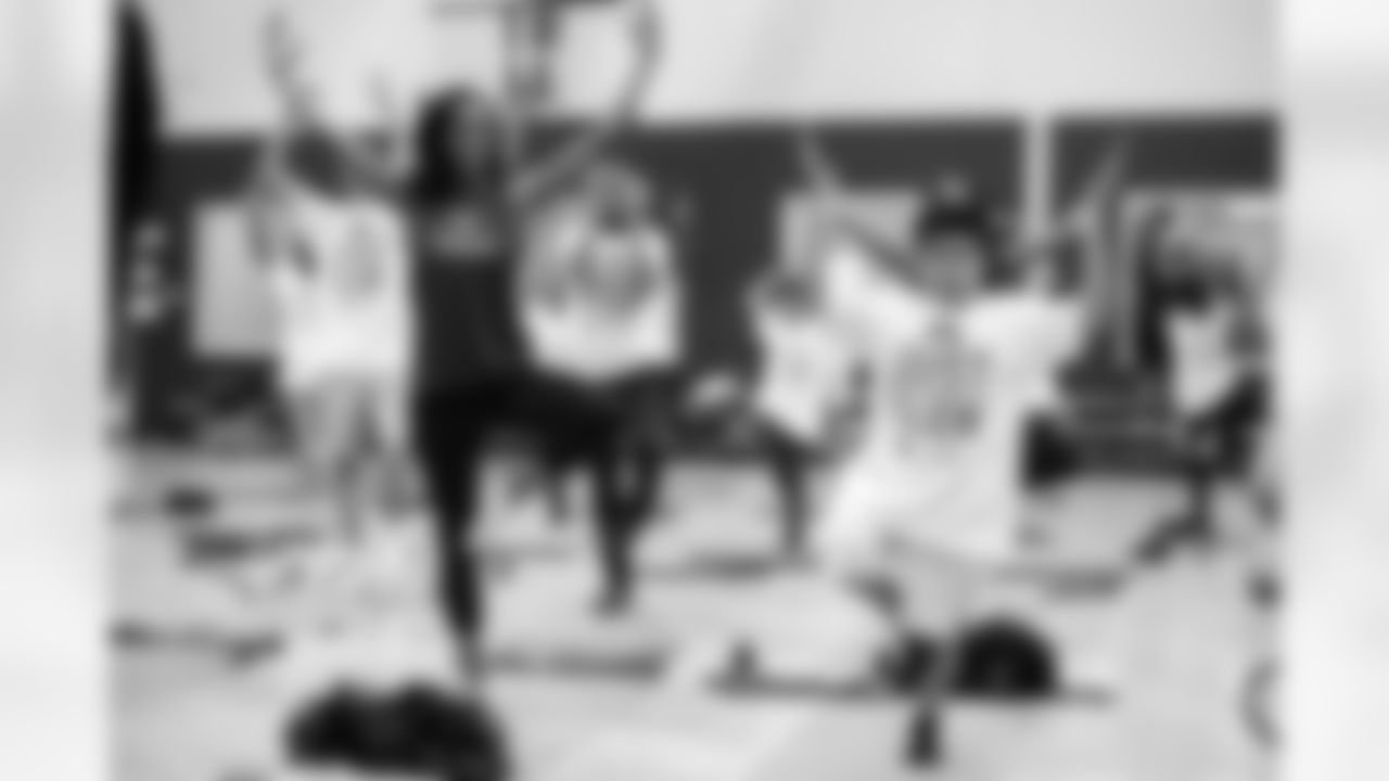 An Oct. 19, 2022 Image from the Texans Youth Just Flow Yoga Event at Havard Boys & Girls Club in Houston, TX.