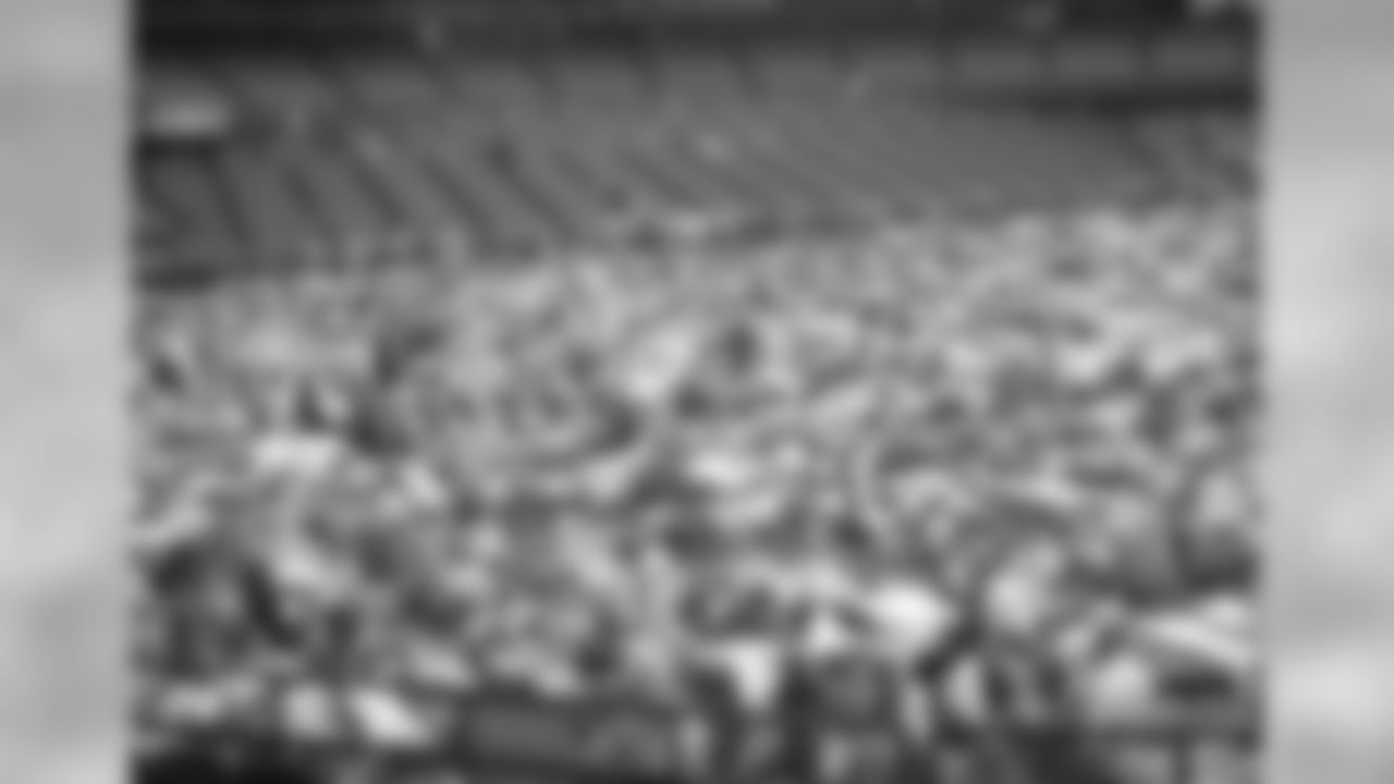 The Astrodome floor was lined with thousands of cots.