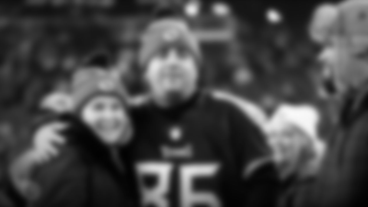 FOXBOROUGH, MA - JANUARY 04, 2020 - Controlling Owner and Co-Chairman, Board of Directors Amy Adams Strunk with fans before the wildcard playoff game between the Tennessee Titans and the New England Patriots at Gillette Stadium in Foxborough, MA. Photo By Donald Page/Tennessee Titans
