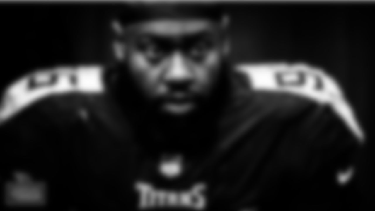 Defensive lineman Denico Autry #96 of the Tennessee Titans in the locker room after the game between the Tennessee Titans and the New Orleans Saints at Nissan Stadium on NOVEMBER 14, 2021 in Nashville, TN. Photo By Donald Page/Tennessee Titans