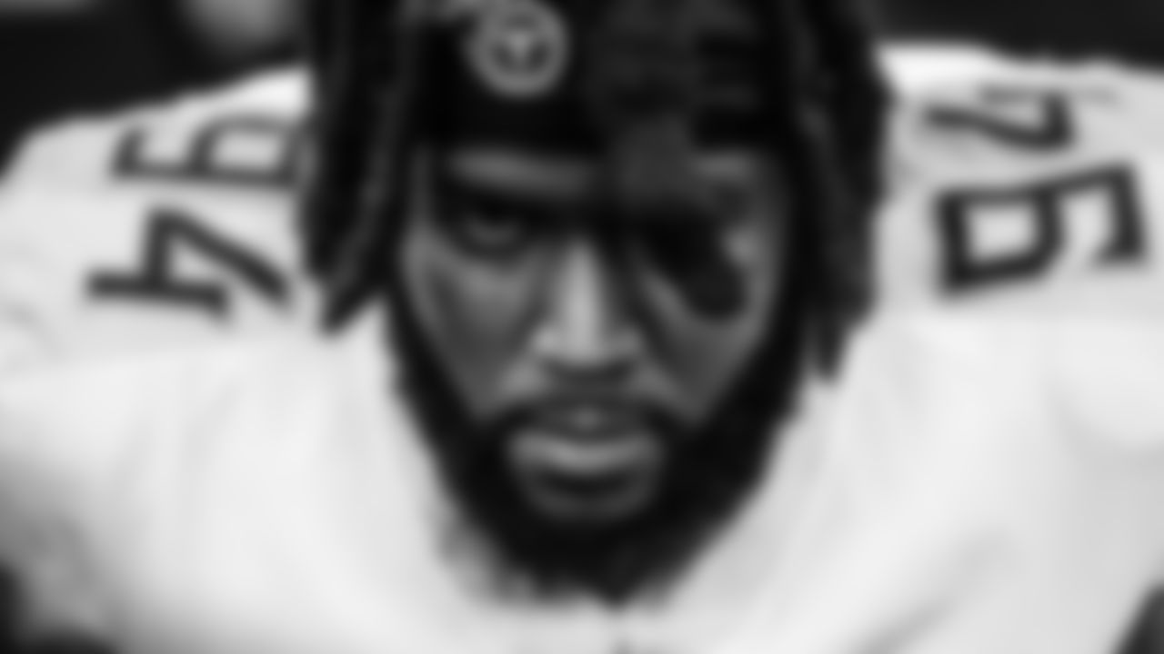 Defensive end Mario Edwards Jr. #94 of the Tennessee Titans before the game between the Tennessee Titans and the Houston Texans at NRG Stadium on October 30, 2022 in Houston, TX. Photo By Cameron Faulkner/Tennessee Titans