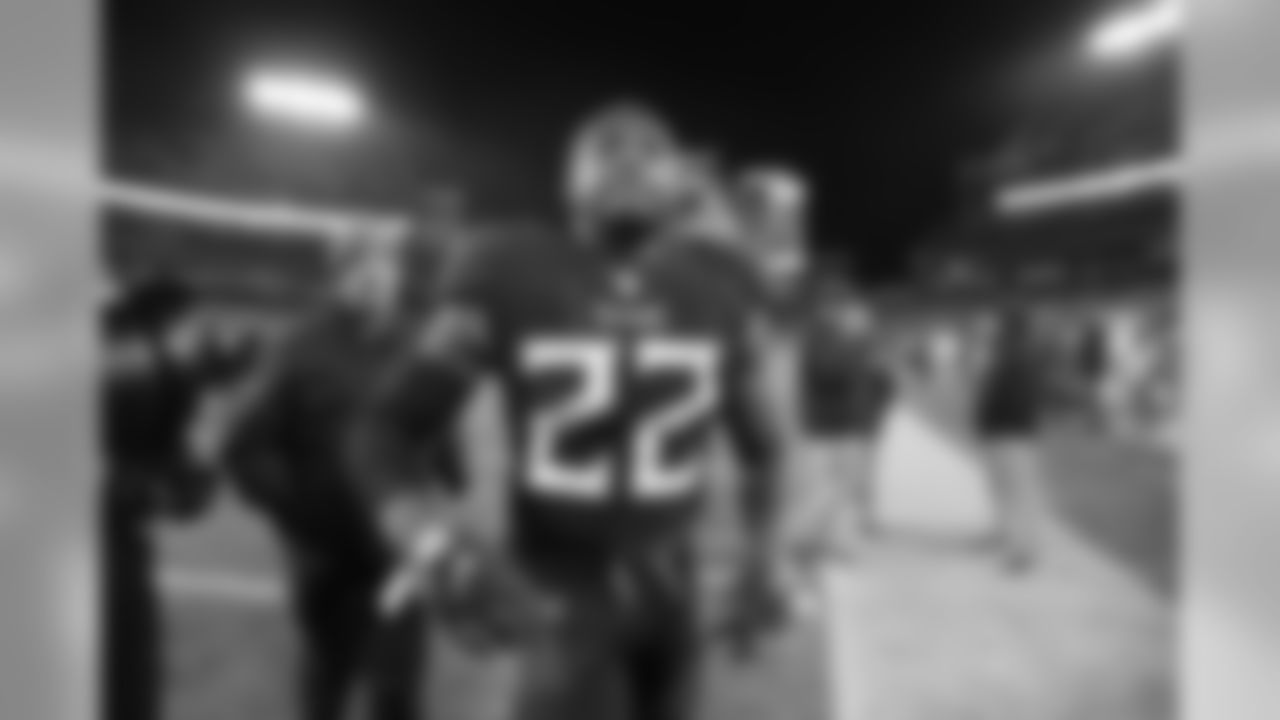 Tennessee Titans running back Derrick Henry (22) leaves the field after an NFL football game against the Jacksonville Jaguars, Thursday, Dec. 6, 2018, in Nashville, Tenn. The Tennessee Titans won 30-9. (AP Photo/James Kenney)