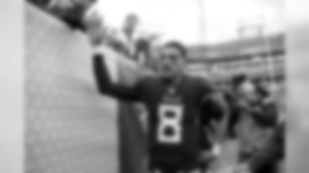 Tennessee Titans quarterback Marcus Mariota (8) leaves the field after an NFL football game against the New England Patriots Sunday, Nov. 11, 2018, in Nashville, Tenn. The Titans won 34-10. (AP Photo/James Kenney)
