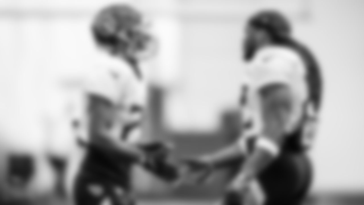 Running back Hassan Haskins #25 of the Tennessee Titans and Running back Derrick Henry #22 of the Tennessee Titans during training camp at Saint Thomas Sports Park on August 05, 2022 in Nashville, TN. Photo By Donald Page/Tennessee Titans