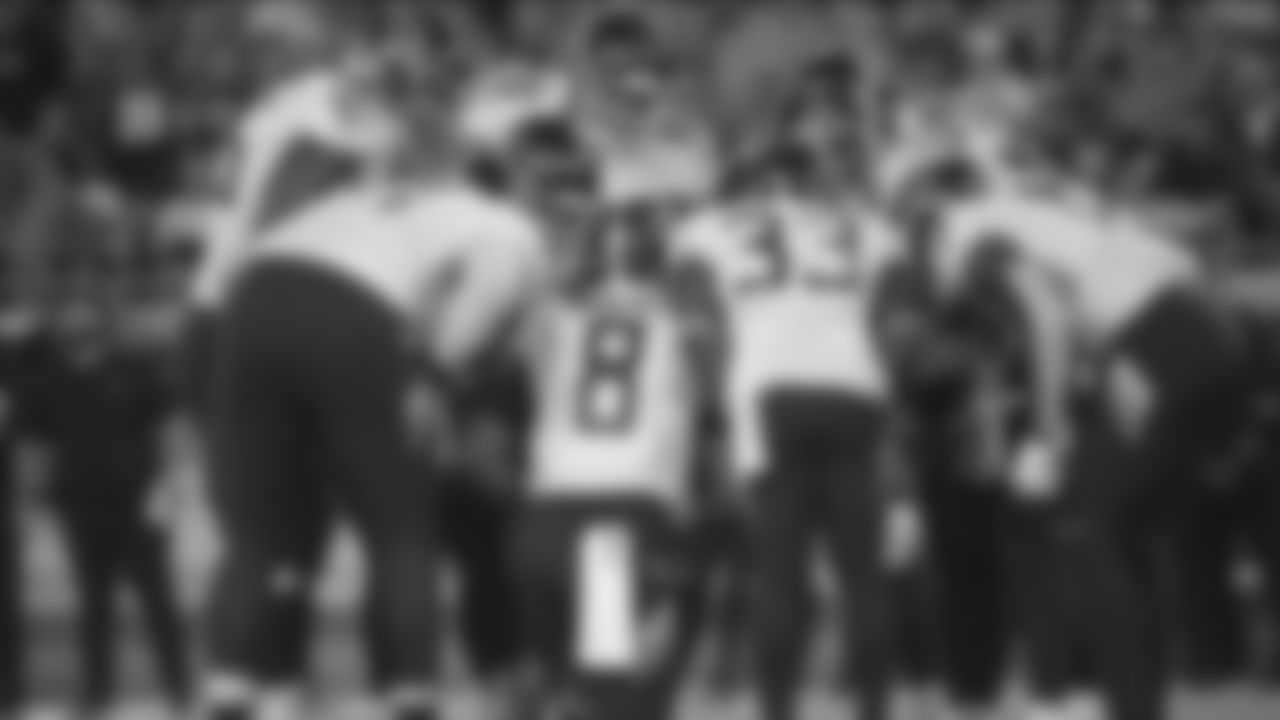 Tennessee Titans quarterback Marcus Mariota (8) in the huddle during the first half of an NFL football game against the Jacksonville Jaguars Thursday, Sept. 19, 2019, in Jacksonville, Fla. (AP Photo/Phelan Ebenhack)